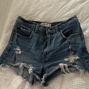 Abercrombie & Fitch Blue Distressed Jean Shorts